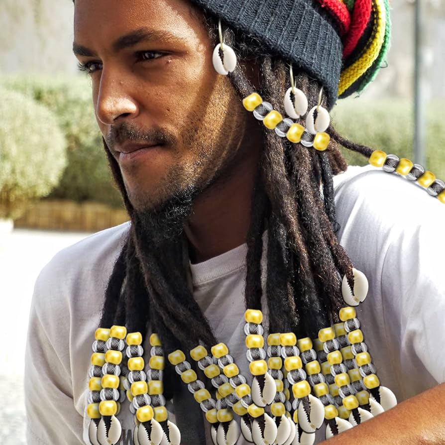【PASTER】 BRAIDED HAIR KEYRING BEANIE Dreadlock Beanie Bandana Striped - CrafterElena